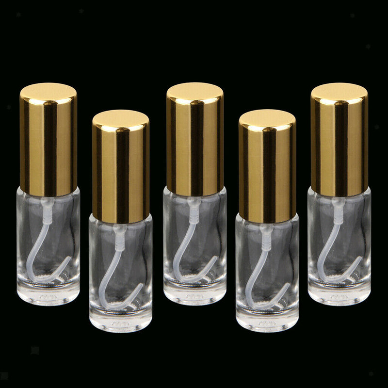 5 Tiny Small GLASS  Spray Bottle ENSSENTIAL OIL Perfume Mist Sprayer