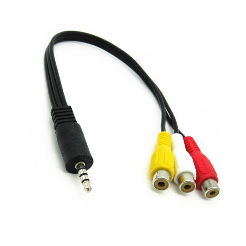 3.5mm Mini AV Male to 3RCA Female M/F Audio Video Cable Stereo Jack Adapte YCJ