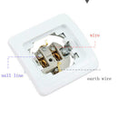 Wall Power Socket Grounded EU Standard Electrical Outlet Dual USB Char PLV