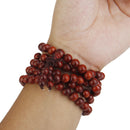 8mm Tibetan 108 Sandalwood Buddhist Prayer Beads Mala Cuff Bracelet Necklace