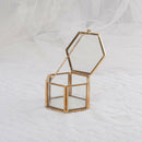 Durable Glass Geometric Jewelry Display Organizer Case Hexagon for Trinket