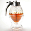 Kitchen Acrylic 1 Cup Bee Hive Honey Syrup Dispenser Jar With Trigger Stand