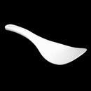 Kitchen Dotted White Plastic Flat Rice Scoop Paddle Meal Spoon K7B6