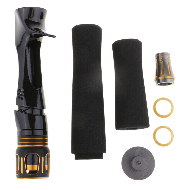 Fishing Spinning Rod Handle Grip Reel Seat Handle Split Grip W/ Carbon Tube