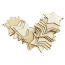 25x Wooden Slices Wood Pieces Cutouts Blank Star Shape Unfinished Embellishments