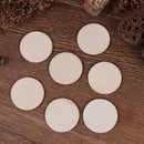 50pcs DIY Natural Blank Wood Pieces Rlice Round Unfinished Crafts Wooden DiscsM&