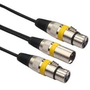 30Cm 3Pin Xlr Male to 2 Xlr Female Audio Extension Cable Y Splitter for Mic H3A3