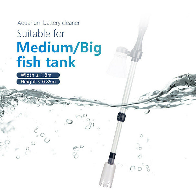 Battery Gravel Vacuum Cleaner Aquarium Fish Tank Cleansing Syphon Water Pump YS