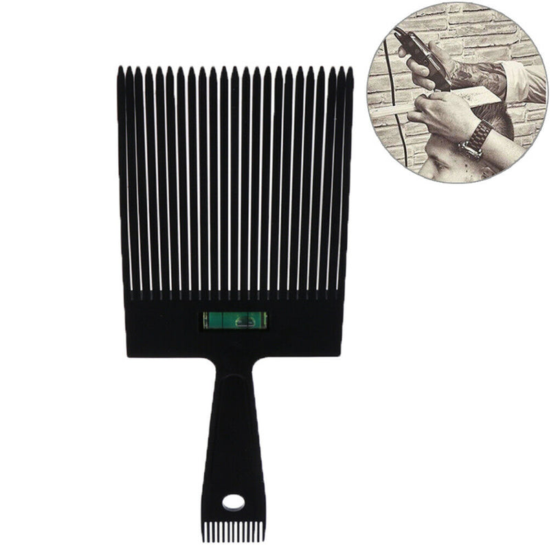 Black Flat Top Guide Comb With Liquid Bubble Level Flat topper Straight Hair Gw
