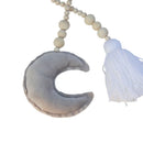 Beaded Moon Tassel Hanging Ornament Curtains Tieback for Home Shop Decor