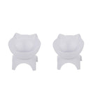 2Pieces Cat Elevated Food Water Bowls Raised Container w Elevated Stand
