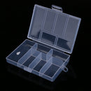 Fixable 6 Compartment Plastic Storage Box Jewelry Earring Case Holder