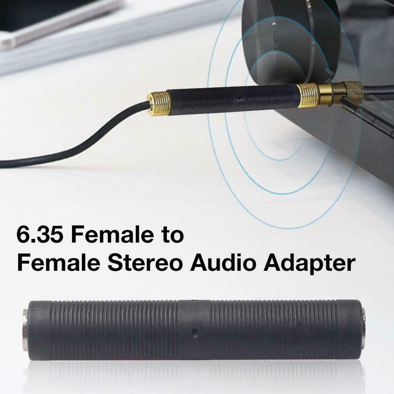 6.35mm Stereo Female To Female Jack Audio Cable Coupler Adapter Connector