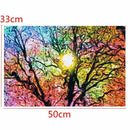 Psychedelic Trippy Tree Abstract Sun Art Silk Cloth Poster Home Decor 50cmx Y8F6