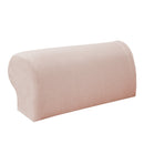 1 Pair Beige Anti-dirty Elastic Sofa Armrest Covers Armchair Slipcovers