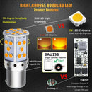 2Pc Error Free BAU15S 7507 PY21W 1156PY LED Amber Bulbs Car Signal Light 21W 12V