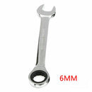 2Pcs Steel Metric Ratchet Wrench Fixed Head Mirror Polishing Tools 6mm & 7mm