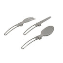 3 pcs 1 Set Portable Camping Picnic Camping Folding Travel Stainless Steel  A5T8