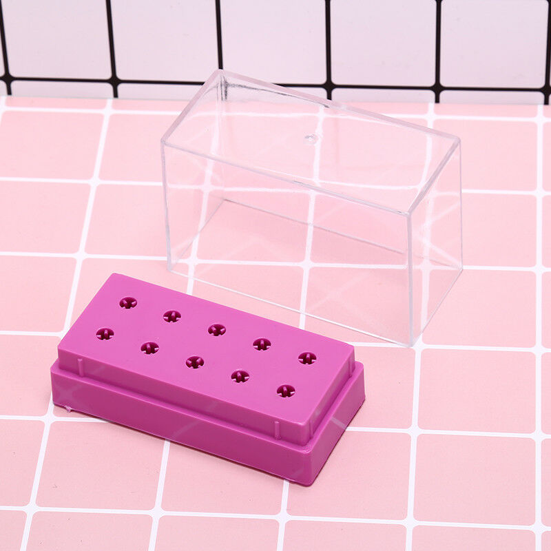 10 holes nail drill bit holder stand displayer organizer nail art manicure J Bj
