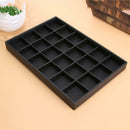 24 Grids Jewelry Organizer Display Case PU Velvet Tray Necklace Rings