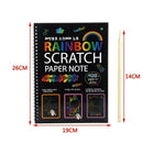 Magic Color Rainbow Scratch Paper Note Book DIY Scraping Educational Tool T O9P5