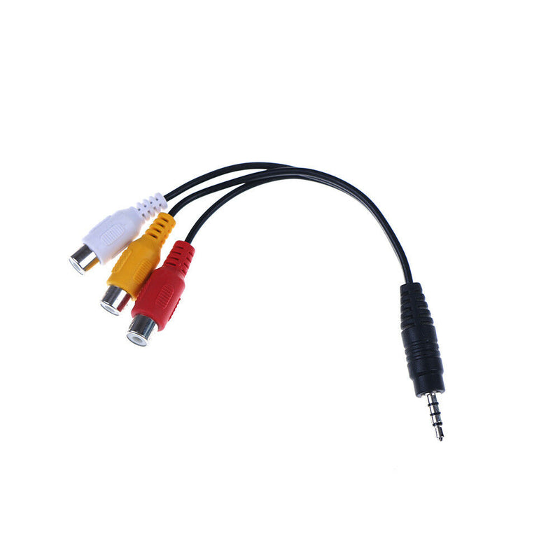 28cm 3.5mm jack av male to 3rca female audio video cable cord  stereo adapter SP