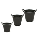 1xNordic Garden Planter Flower Plant Bucket for Weeding Decor- Dark Gray