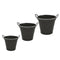 1xNordic Garden Planter Flower Plant Bucket for Weeding Decor- Dark Gray
