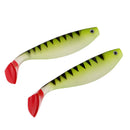 2pcs Soft Silicone Luminous Baits Artificial Worm Lures T Tail Fishing Baits