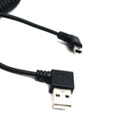 90 Degree Angled USB 2.0 A Male to Mini B 5 pin Left Angle Male Spiral Coiled