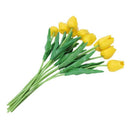10pcs Yellow Latex Real Touch Tulip Flower with Leaves For Wedding Bouquet