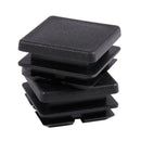 Square Table Chair Leg Tube Pipe Feet Insert Cap 25mmx25mm 30pcs Black T8H4
