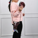 3pcs/set Shining Sequin School Backpack Women Rabbit Ear Purse Bags (Multi)