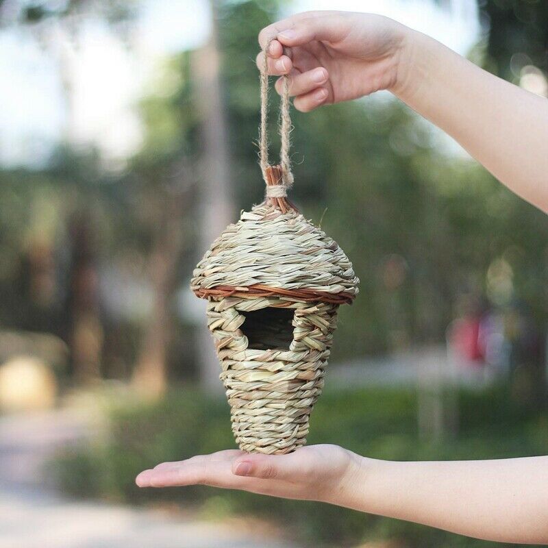 2X(Bird House,Winter Bird House For Outside Hanging,Grass Hand Woven Bird N