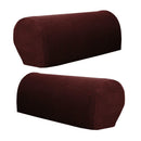 4Pcs (Coffee&Black) Anti-slip Couch Sofa Armrest Covers Slipcovers Protector
