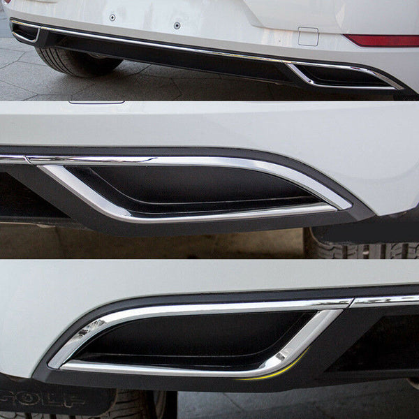 Stainless Rear Exhaust Muffler Stripe Cover Trim Pair fit for VW Golf 7 2018 Hf