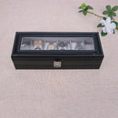 6 Slots Wrist Watch Display Case Box  Jewelry Storage Organizer With Cover