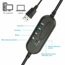 USB Wired Headset Computer Headphone+Microphone Noise Cancelling For PC Laptop_