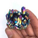 Rainbow Titanium Cluster Mineral Specimen Healing Natural Quartz Stone Y0R7