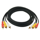 3 RCA Male to 3 RCA Male M/M Audio Video Cable Cord 3 Meters