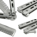 Foldable Stainless Steel Comb Hair Pomade Styling Butterfly Comb Hairdressi F6J5