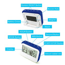 Portable LCD Digital Home Kitchen Cooking Timer Count-down Clock Alarm -Blue