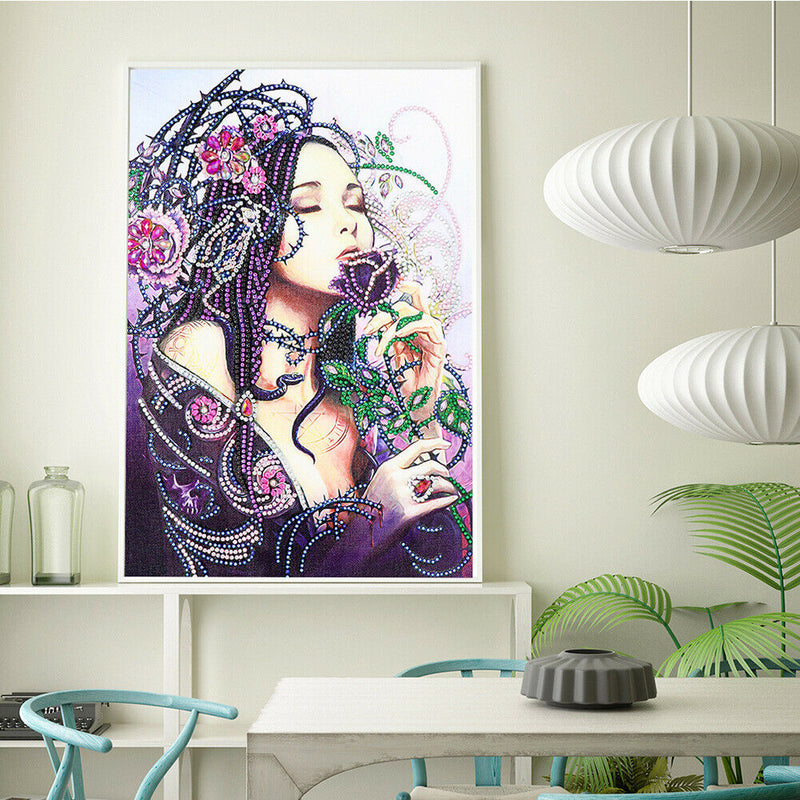5D DIY Special Shaped Diamond Painting Girl Cross Stitch Mosaic Craft Kit