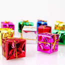 Set of 12 Glitzy Christmas Box Hanging Tree Decorations in Assorted Colours L6T1