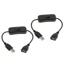 2x USB Cable With ON/OFF Switch Toggle Power Control Extension Cord for LED