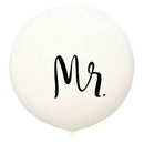 36-Inch Round White Print Mr&Mrs Balloons Wedding Valentine'S Day Party Dec