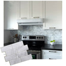 White Grey Marbles Mosaic Brick Peel and Stick Wall Tile Self-adhesive Sticke3C
