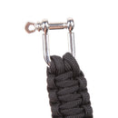 New Black ParaCord Rope Outdoor Survival Bracelet Camping Steel Shackle Buc