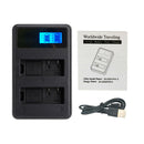 Safe Portable LCD Dual Battery Charger For Sony Alpha Series A6000 A6300 A6500