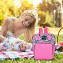 Printing Mommy Travel Backpacks Big Maternity Nappy Top-handle Bags (Pink) A